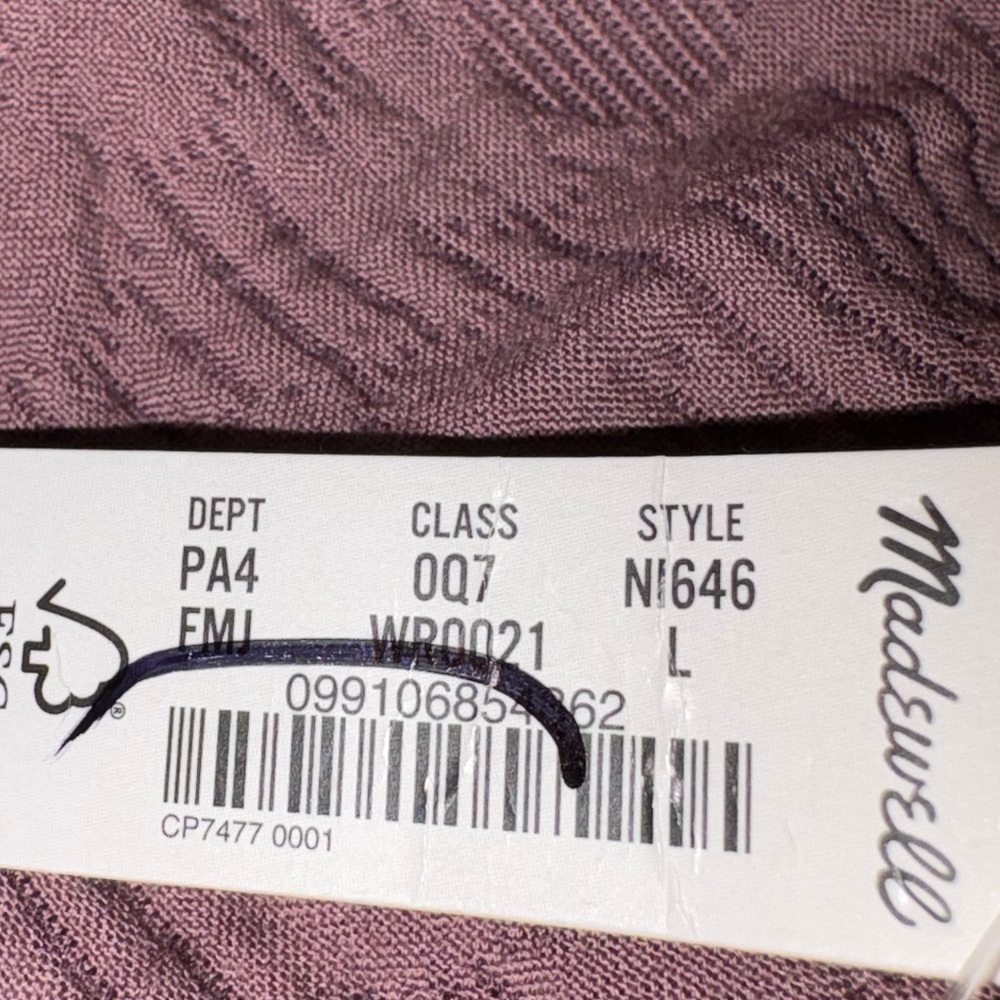 Madewell Floral Quilted Puff-Sleeve Mini Dress Dusty Rose Size Large NWT - Picture 12 of 12